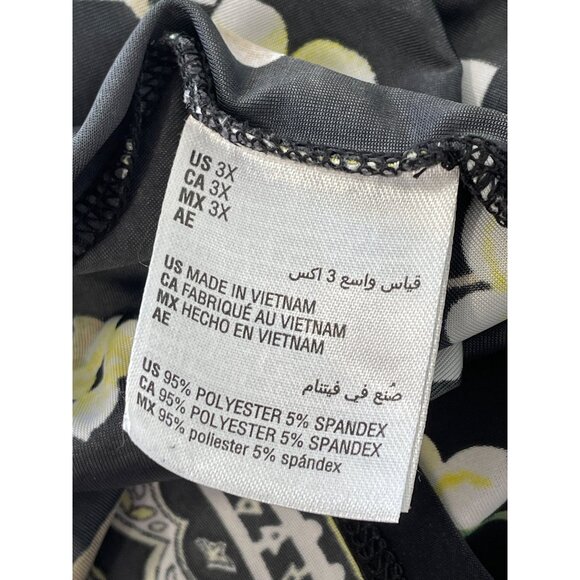 INC International Concepts Blouse Size 3X Floral Sleeveless Black Yellow Boho - Picture 4 of 6